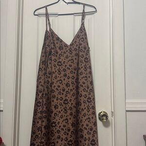 A New Day Brown Animal Print Dress